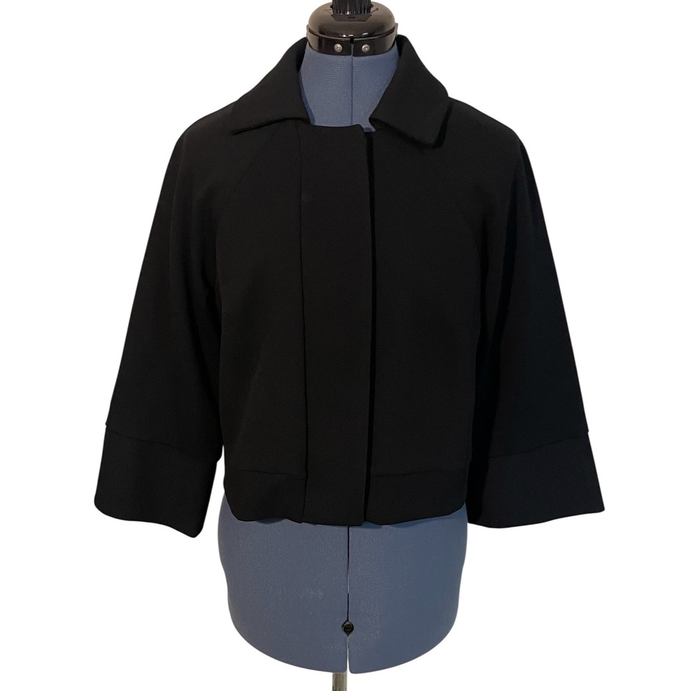 NWT Laura Clement La Redoute Black Crop Jacket Button Up Boxy Minimalist‎ Chic 8